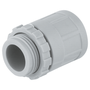 DETA 20mm Grey PVC Conduit Adaptor With Lock Ring - Single Pack