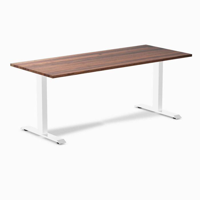 Desky Fixed Height Hardwood Office Desk White Frame 180cm