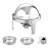 Vevor 2 Pack Round Roll Top Chafing Dish Set with Full-Size 6Qt Pan Fuel Holder