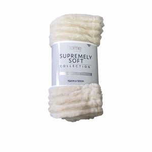 Kleio Soft Plush Deluxe Throw 127 X 152 Cm Cream