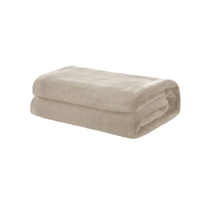 Soft Coral Fleece Throw Rug/Blanket 160 x 220 Sand