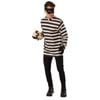 Burglar Halloween Costume Adult Official Rubies Striped Top with Mask Gloves and Money Bag, Large