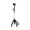 Quad Forearm Crutch - Black, Adjustable Support For Enhanced Stability - Single