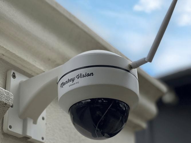 monkey vision sentry camera on a door