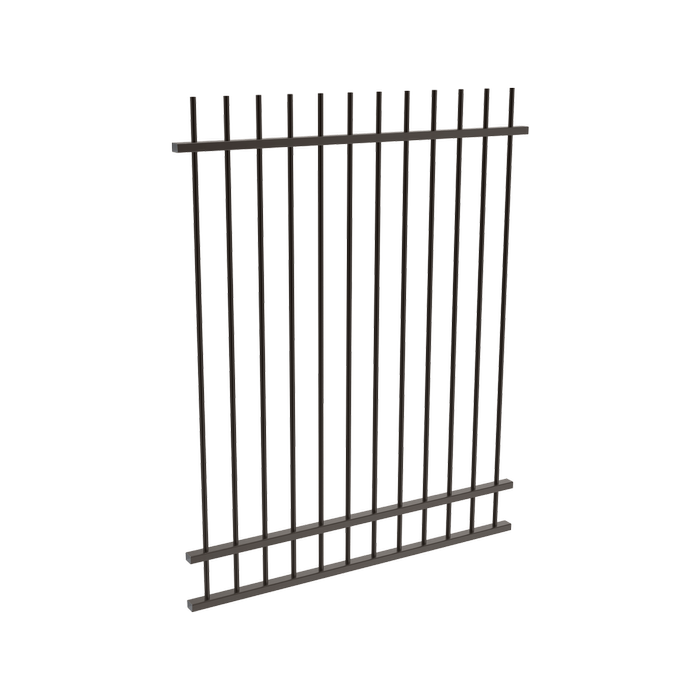 ProtectorAl 350 - 1200 x 1500mm Black Aluminium Picket Top Pool Fence Panel With Mid Rail