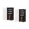 Soga 2x 4-tier Shoe Rack Cabinet Stackable Footwear Storage Stand With Cover