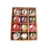 Catzon 12 Pcs Clear Christmas Balls Filled with Feather Berries Ribbons for Xmas Party Wedding-Set 3