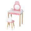 1 Set of Keezi Kids Dressing Table Wooden Bunny Pink