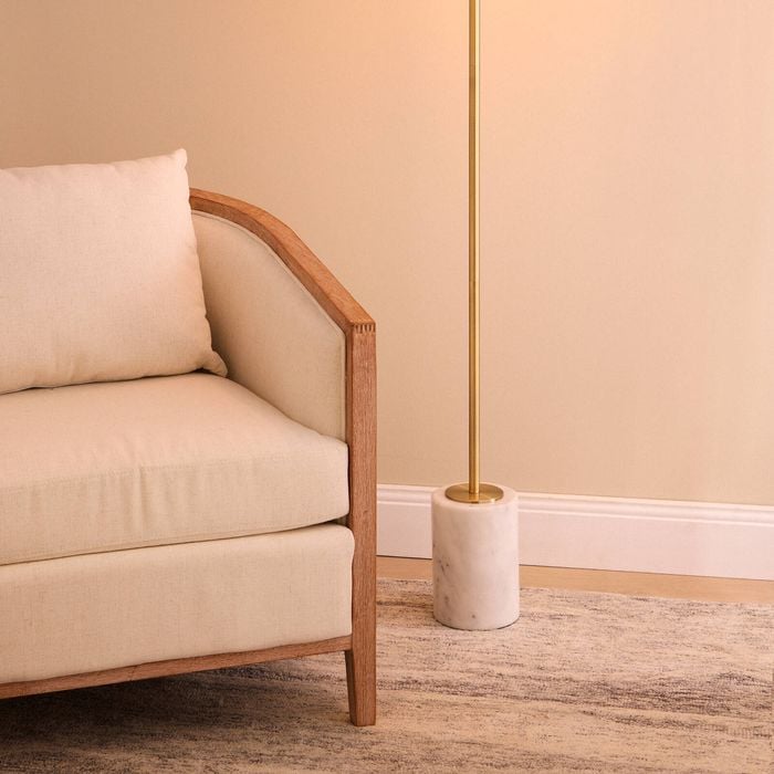 Amalfi Tillie Floor Lamp White & Brass 50x50x150cm