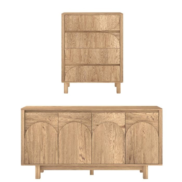 Cosmoliving 4 Chest of Drawers Dresser Tallboy + 4 Door Buffet Sideboard