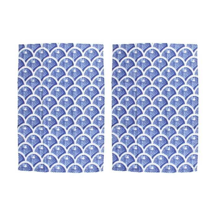 2pc Maine & Crawford Holmes 60x40cm Cotton Tea Hand Towel Kitchen Cloth Blue