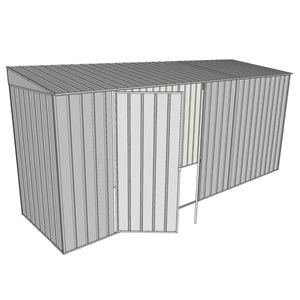 Build-A-Shed 1.2 x 4.5 x 2.0m Skillion Double Hinged Side Doors Shed - Zinc