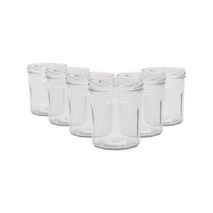 Argon Tableware 250ml Glass Jam Jars With No Lids - Set Of 6 Empty Screw Top Kitchen Storage Preserving Jar