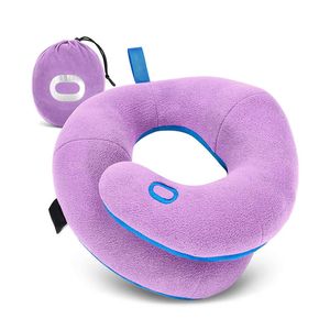Catzon Neck Pillow for Travel Adjustable Head Chin Neck Support-LightPurple(XL)