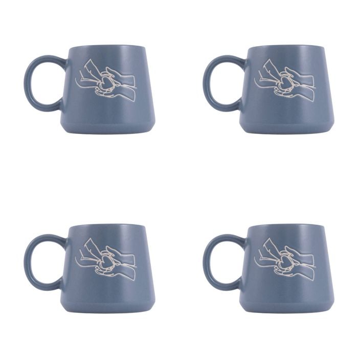 4PK Splosh Heartfelt Grandparent 440ml Stoneware Mug Coffee/Tea Cup - Blue
