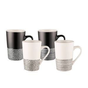 Bundanoon Mug 350mL Set of 4 Monochrome Hem