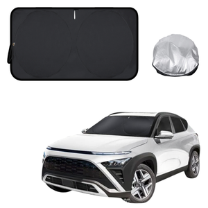 Front Windscreen Sun Shade for Hyundai Kona 2023 - Current (SX2 Electric) - Standard 150 x 85 cm - Black