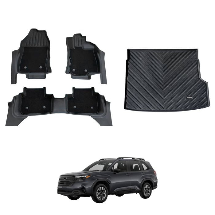 AUSGO Double-Layer Floor Mats & Boot Liner Set for Subaru Forester Hybrid 2025-Onwards Car Floor Liners Cargo Mat