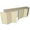 Build-a-Shed 0.8 x 6 x 2m Single Hinged Door Skillion Shed with Dual Double Hinged Side Doors - Cream