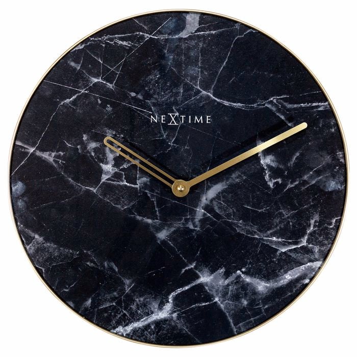 NeXtime 40cm Black Marble Wall Clock