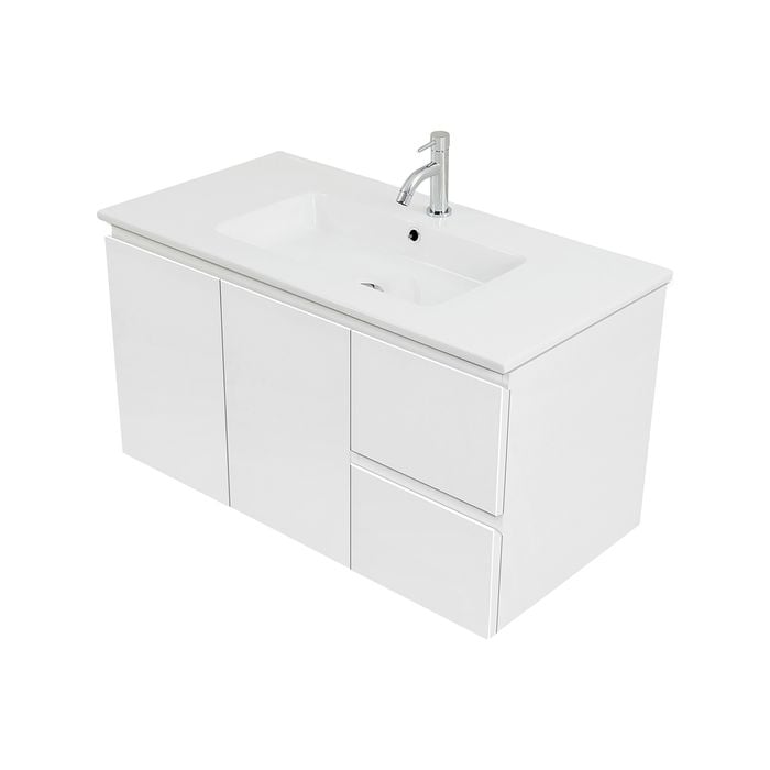 CIBO 900mm White Tonic Wall Hung Bathroom Vanity