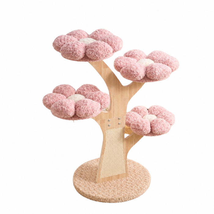 Flower Series Cat Tree Pink – 4 Platforms