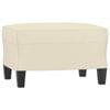 vidaXL Footstool Cream Faux Leather Ottoman Footrest Living Room Sofa Stool