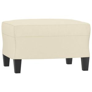 vidaXL Footstool Cream Faux Leather Ottoman Footrest Living Room Sofa Stool