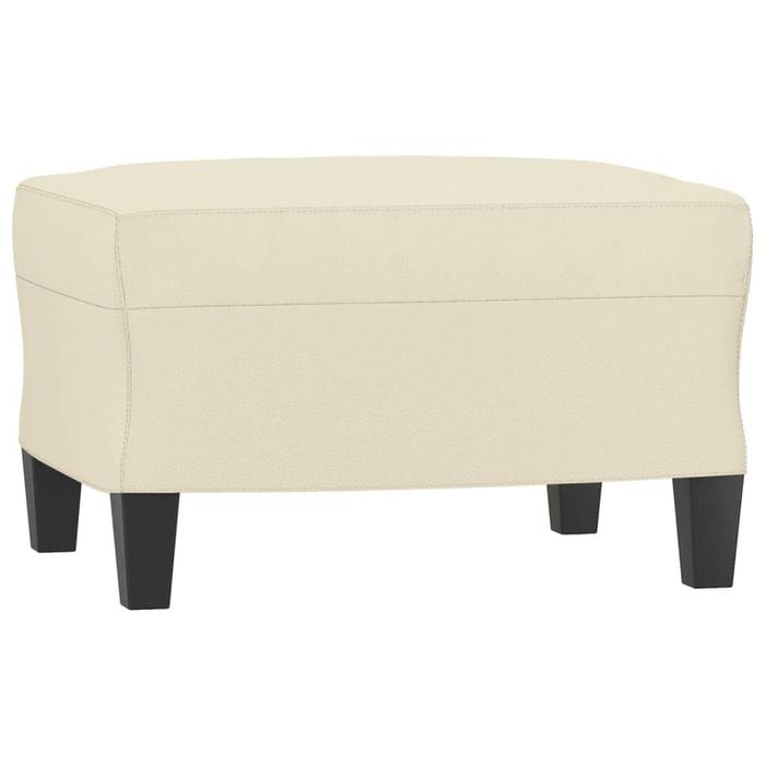 vidaXL Footstool Cream Faux Leather Ottoman Footrest Living Room Sofa Stool