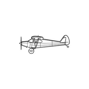 Ignite Laser Piper PA-12 Super Cruiser - Three-Seat Light Aircraft Silhouette Metal Wall Art Coated Black 47 inch - 120 cm
