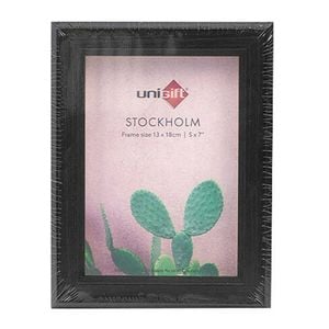 Unigift Stockholm Wooden/Glass Picture Photo Frame 5x7in 13x18cm Brown
