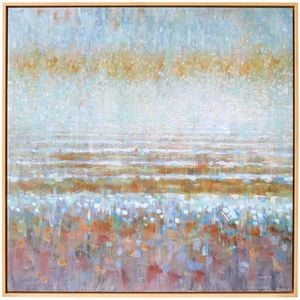 LVD Framed Canvas Rain Mustard Decorative Wall Art Home Decor 100cm