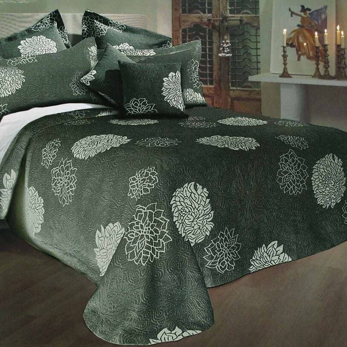 Bianca Mondeo Green 6 Pcs Coverlet Set Double