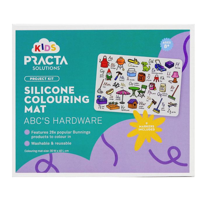Kids Practa ABC's Hardware Silicone Colouring Mat