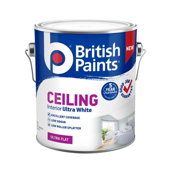 British Paints Ceiling Interior Ultra White  - 2L