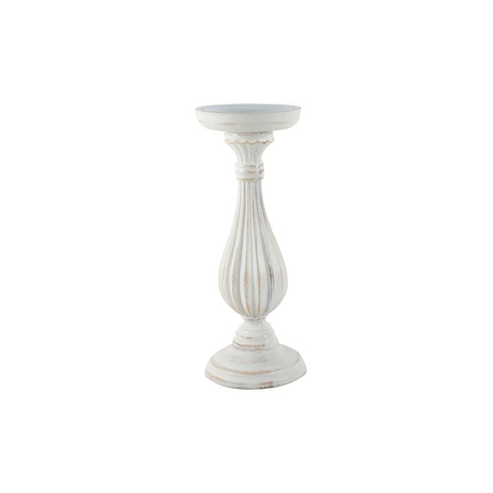 Maine & Crawford Harlen 28x10cm Wooden Candle Holder - White
