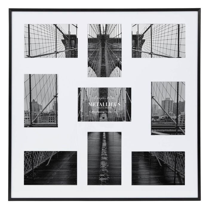 Cooper & Co. Metal 9 Slot Collage Photo Frame 10x15cm Black