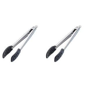 2pk Mastercraft Food Tong Stainless Steel Handle Nylon Head Kitchen Utensil 28cm