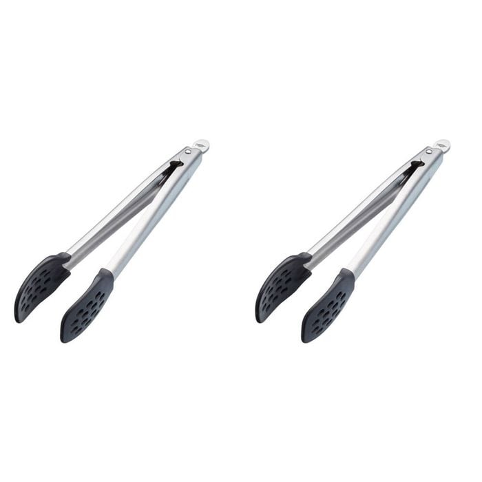 2pk Mastercraft Food Tong Stainless Steel Handle Nylon Head Kitchen Utensil 28cm