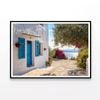 White Building, Blue Shutters  Print 100% Australian Made 90x60cm  (Poster)