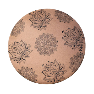 Zenvibes Premium Round Cork Yoga Mat – Sacred Lotus 135cms