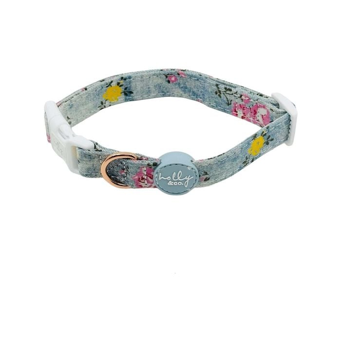 Holly & Co Walk Me To Denimia Extra Small Blue Stylish Dog Collar