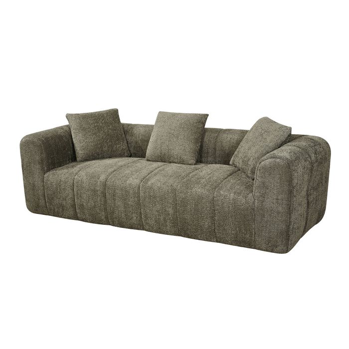 Modern Frameless Compressed Fabric 3 Seater Sofa