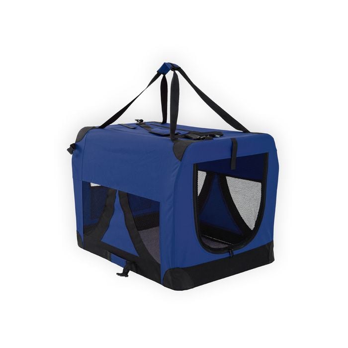 Paw Mate Blue Portable Soft Dog Cage Crate Carrier L Bunnings Australia