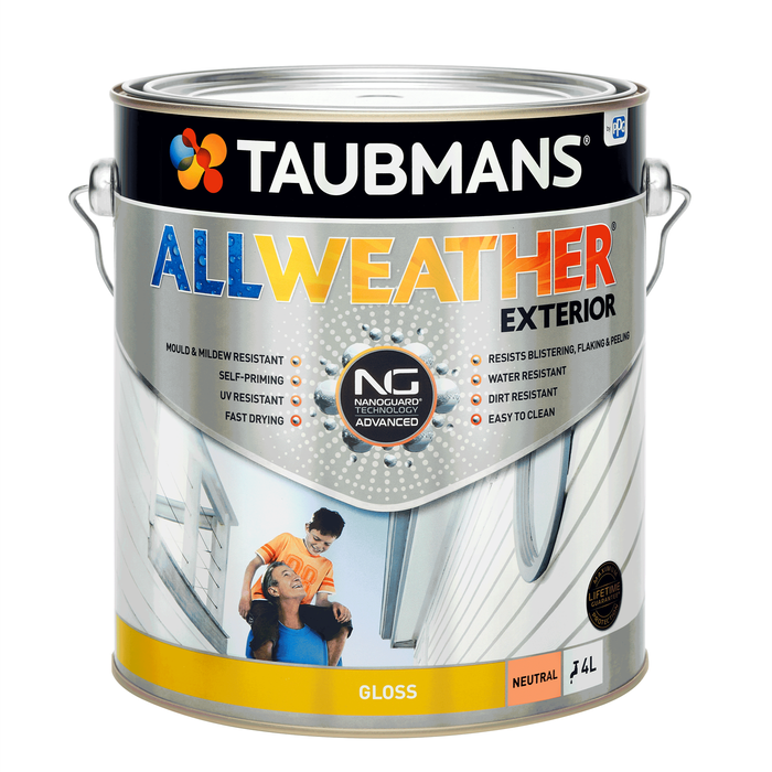 Taubmans 4L Neutral Gloss All Weather Exterior Paint