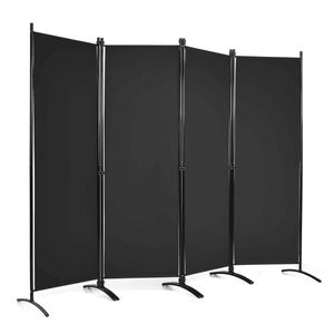 Costway 4-Panel Room Divider Privacy Screen 173x220cm Black