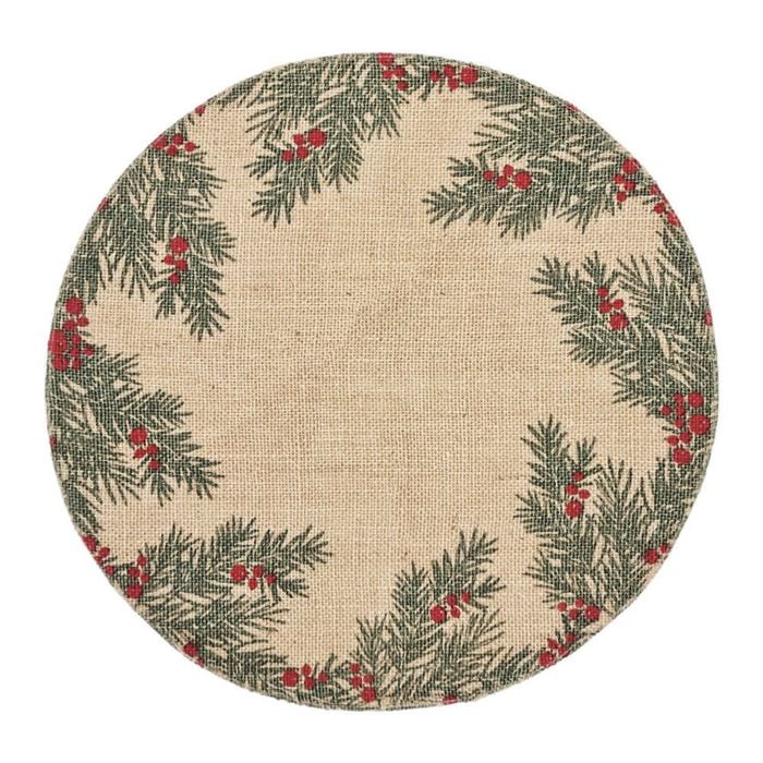 4pc J.Elliot Home Mistletoe Christmas Jute Placemat 35cm Natural