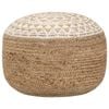vidaXL Handmade Pouffe White Jute Living Room Foot Stool Ottoman Furniture