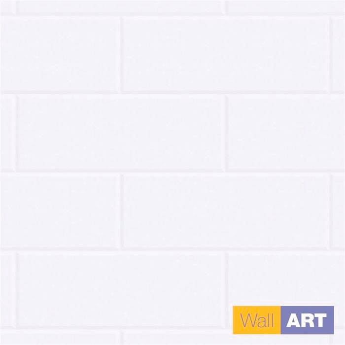 Wall Art 2400 x 1200 x 3mm New York White Tile Wet Area Wall / Shower Panel