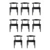 SK Designer Living | Pack of 8 | Replica Hans Wegner Elbow Chair CH20 - Black